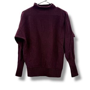 Max Studio Maroon Slouchy Long Sleeve Mock Neck‎ Pullover Sweater Sz S